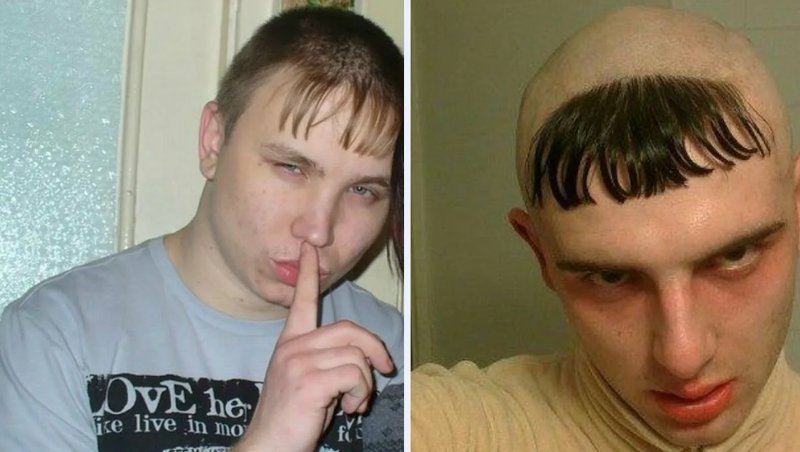 Прическа мужская лысая с челкой