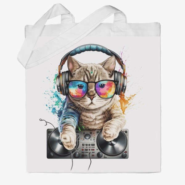 Кот диджей рисунок