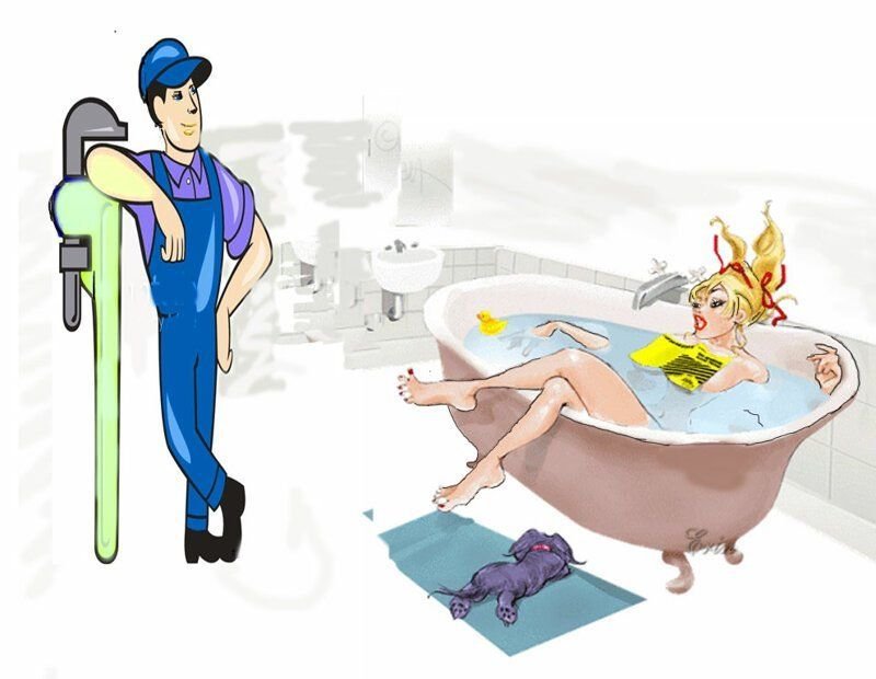 Карикатуры в ванной