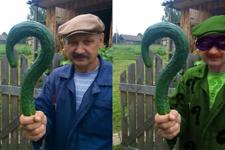 С огурцом и мужиком