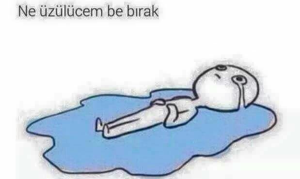 Плачущий человечек в луже слез