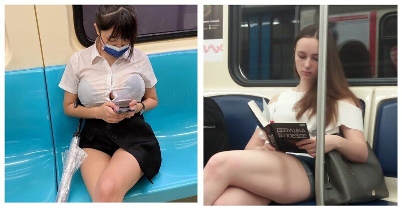 С тремя девушками в метро