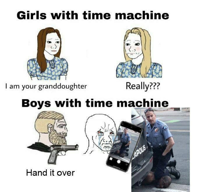 Мем про машину времени парни девушки