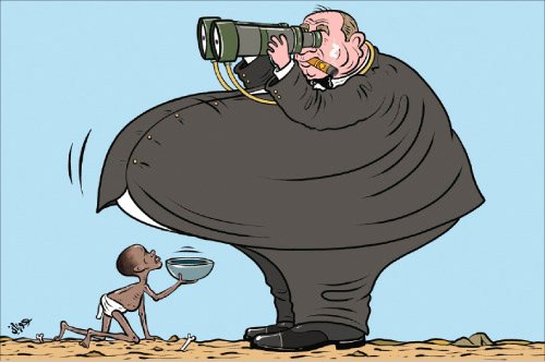 Богатый и бедный карикатура