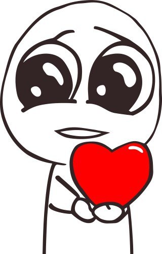 Человечек с сердечком в руках