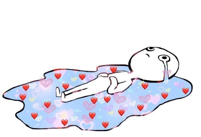 Человечек лежит в луже слез