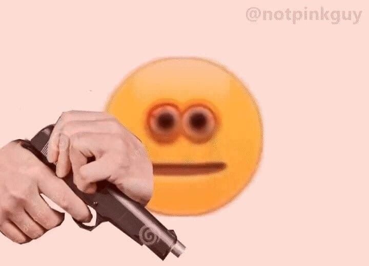 Смайлик перезаряжает пистолет