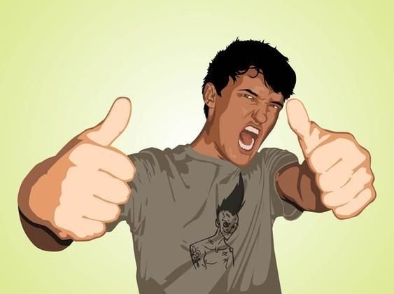 Показывает пальцем