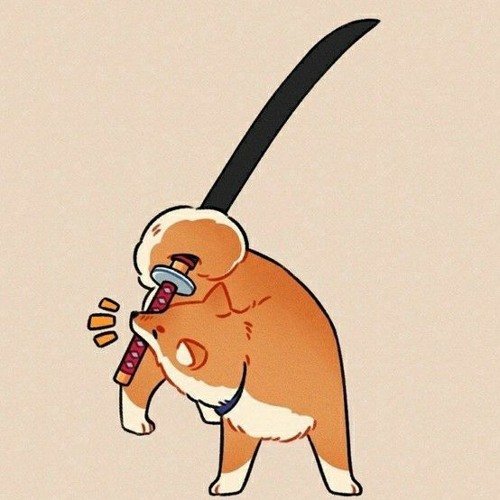 Собака с самурайским мечом