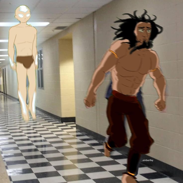 Парень убегает Мем