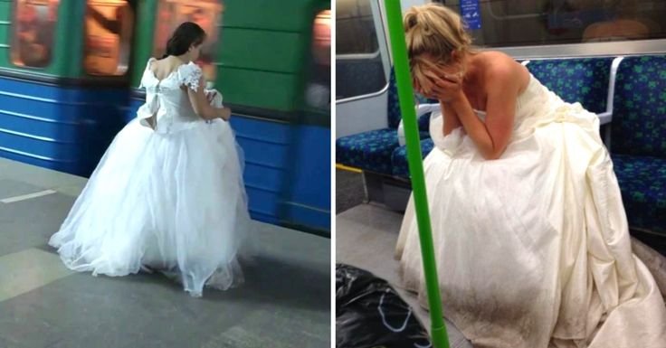 Грязное свадебное платье