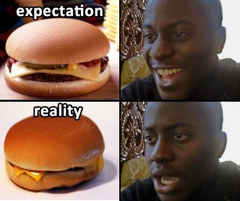 Мем с негром ожидание реальность