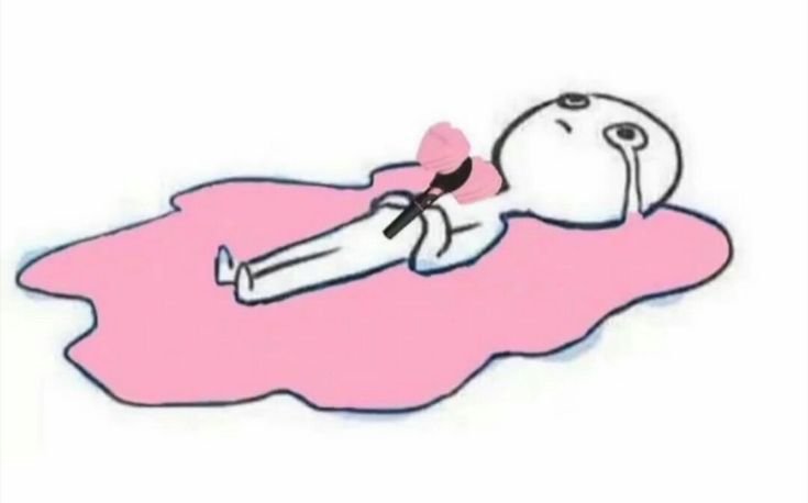 Мем лежит в луже слез