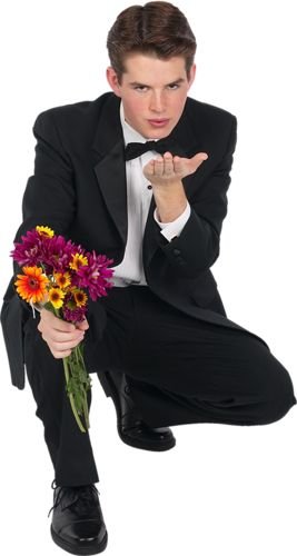 Парень с цветами