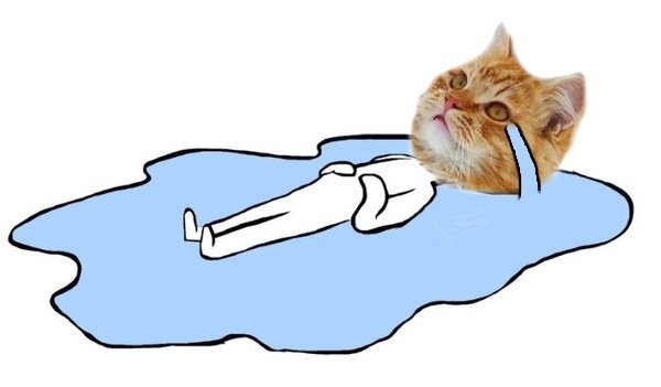 Котик лежит и плачет