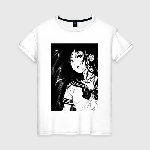 Футболка с черно белым принтом