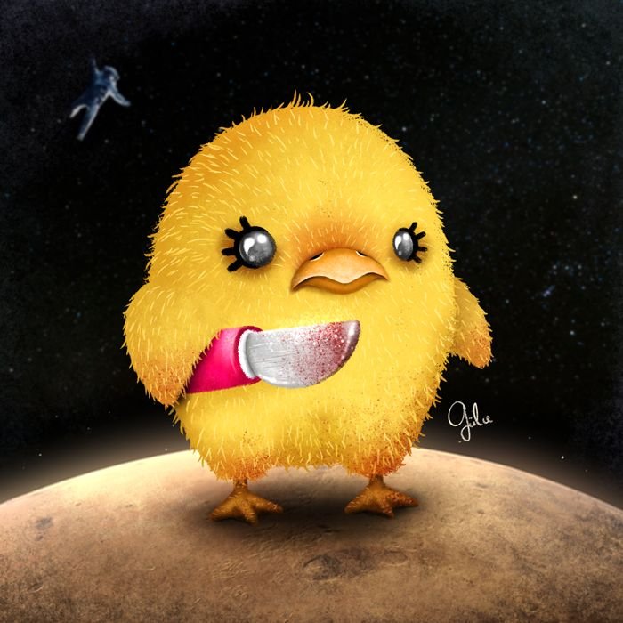 Цыпленок с ножом