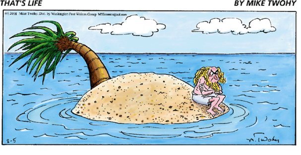 Карикатуры про необитаемый остров