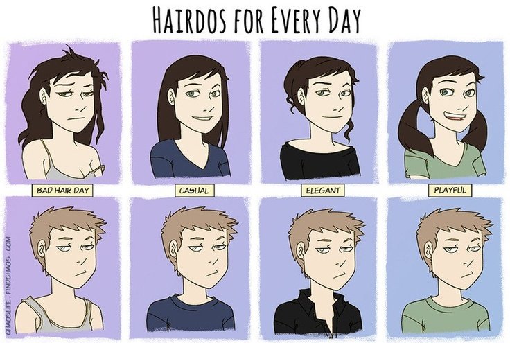 Мужчина и женщина после стрижки