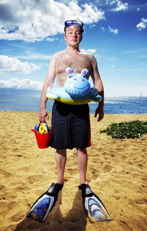 Человек в ластах смешной