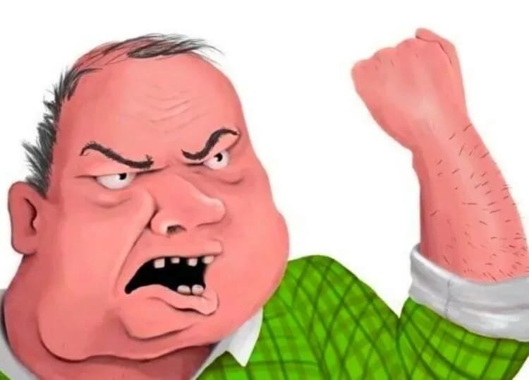 Мужик грозящий кулаком