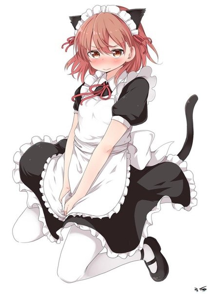 Мисака Микото в костюме горничная