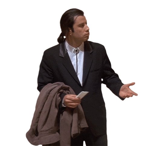 Траволта Джон Криминальное чтиво разводит руками