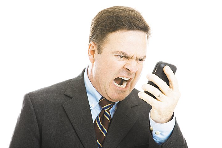 Злой человек с телефоном