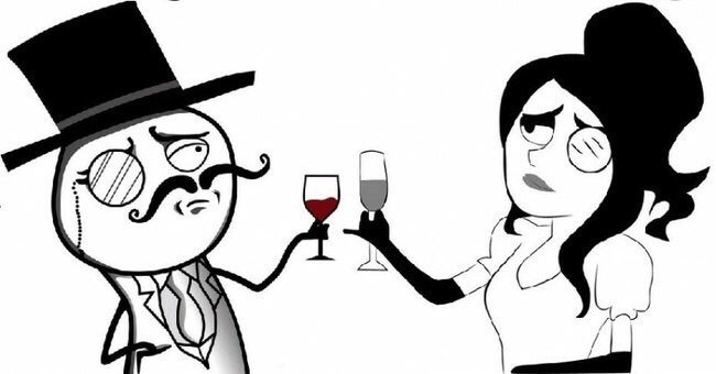 Мем Аристократ с вином