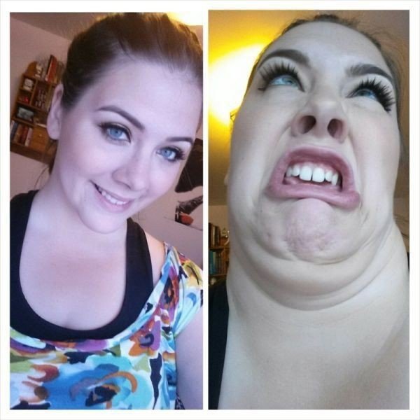 Девушка корчит гримасы