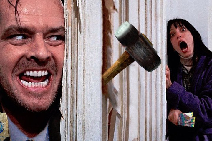 Джек Николсон сияние дверь