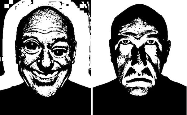 Улыбающийся мужик и грустный