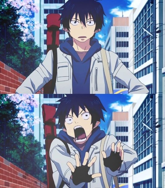 Синий экзорцист приколы на русском