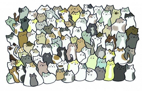 Много кошек