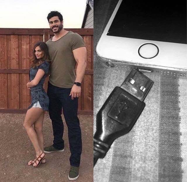 Крупный мужчина и маленькая девушка