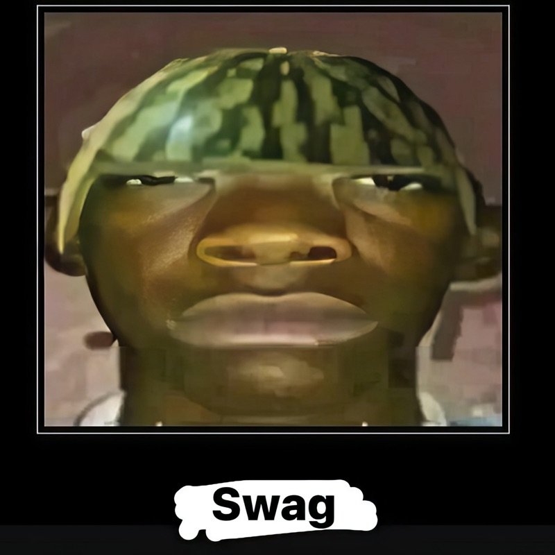 Негр с арбузом на голове