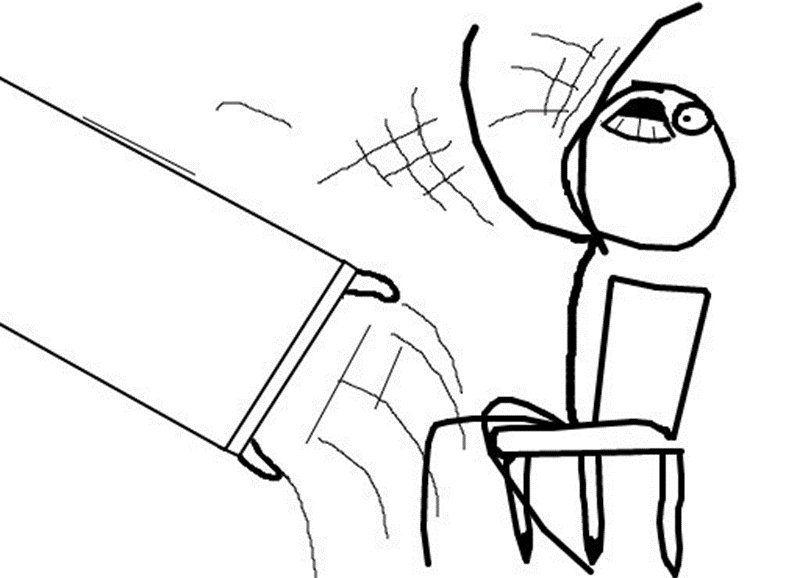 Человек переворачивает стол Мем