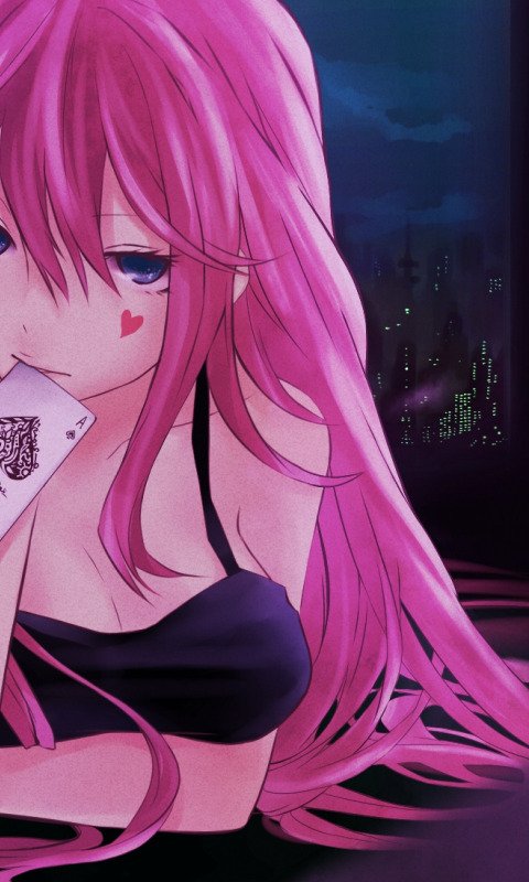 Розоволосая девушка аниме
