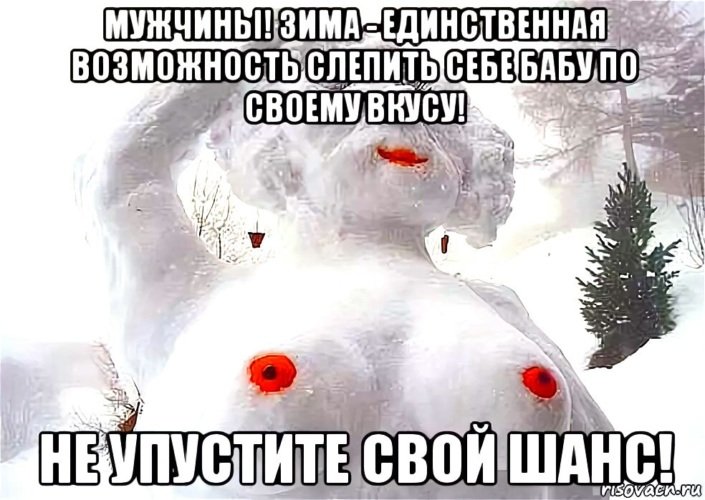 Мужики зима единственная возможность слепить бабу по своему вкусу