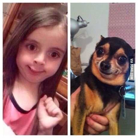 Девочка и собака Мем