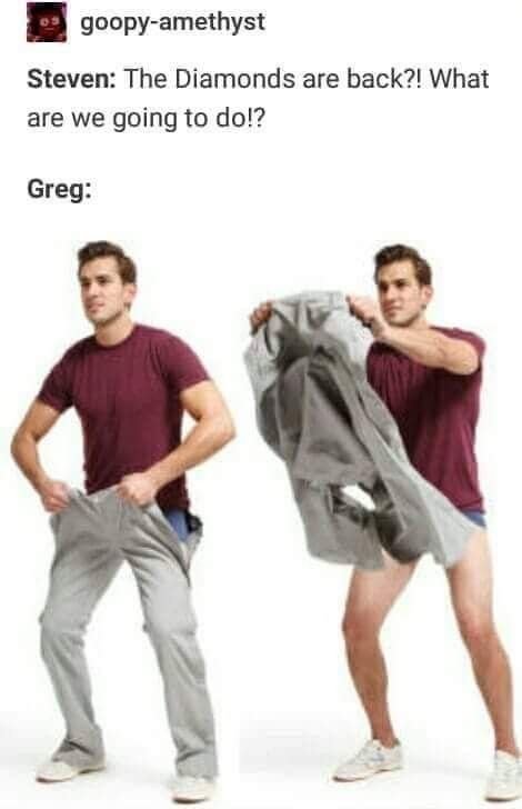 Мужик срывает штаны Мем