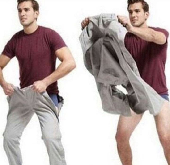 Мужик срывает штаны