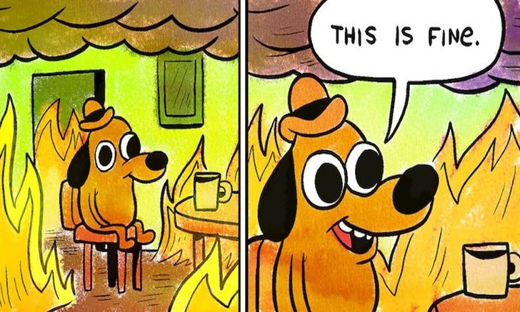 Собака в огне this is Fine