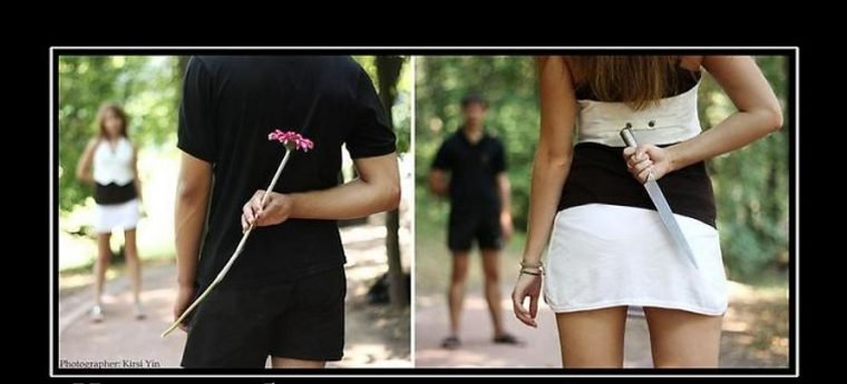 Девушка с ножом за спиной