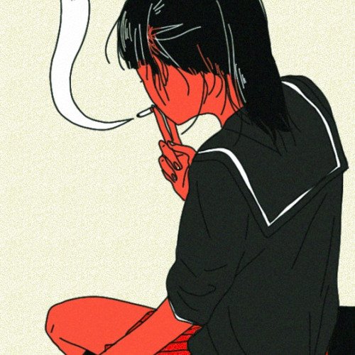 Аниме девушка с сигаретой