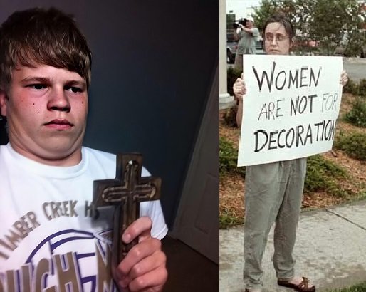 Парень с крестом Мем