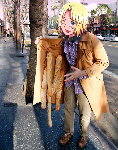 Мужик с батоном