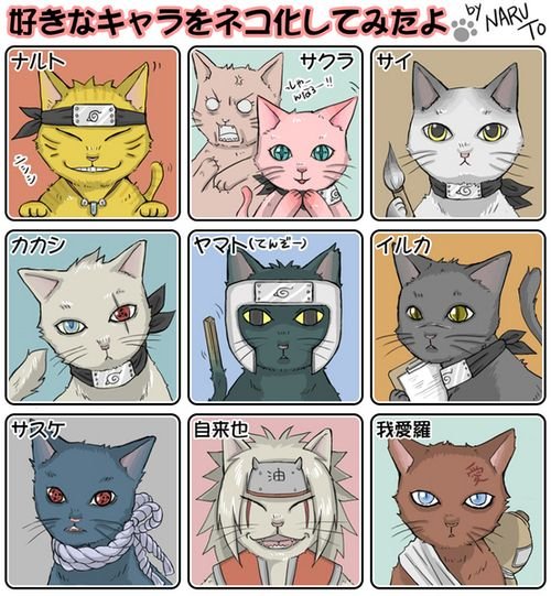 Персонажи Наруто в виде котов