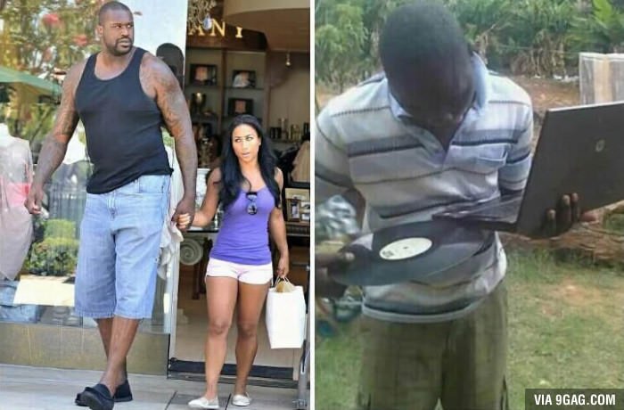 Shaquille o'Neal с женой