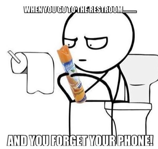 Мем про туалет и телефон